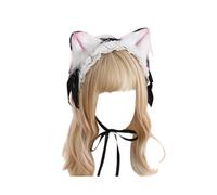 Furry Cat Ear Hair Clip with Adjustable Lace Bow for Women and Girls Supplies for Teenage Girl Female Holiday Party Black