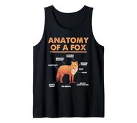 Furry Fandom Fox Anatomy Fursona Humor Toe Beans Tabla guía Camiseta sin Mangas
