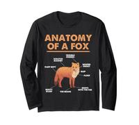 Furry Fandom Fox Anatomy Fursona Humor Toe Beans Tabla guía Manga Larga