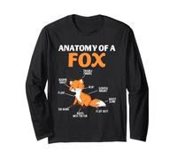 Furry Fandom Fox Anatomy Fursona Humor Toe Beans Tabla guía Manga Larga