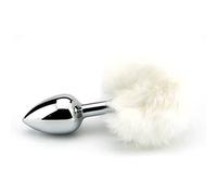 Furry Fantasy Plug Anal Rabo de Conejo Blanco - 1 Unidad