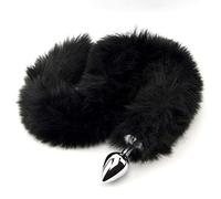 Furry Fantasy Plugs Black Panther Tail Butt Plug, 1 unidad