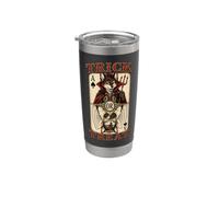 Furry Fursona Fursuit Trick Treat Diablo Angel Juego de cartas Vaso térmico de acero inoxidable de doble pared