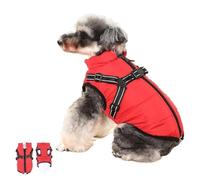 Furry King Dog Winter Coat, Dog Winter Coat, Furry King Winter Dog Jacket, Waterproof Windproof Dog Snow Jacket with Zipper, Furryking 3 in 1 Winter Jacket for Dogs,(Red,M)