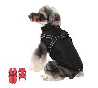 Furry King Dog Winter Coat, Dog Winter Coat, Furry King Winter Dog Jacket, Waterproof Windproof Dog Snow Jacket with Zipper, Furryking 3 in 1 Winter Jacket for Dogs,(Black,L)
