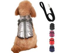 Furry King Dog Winter Coat, Furry Jacket for Dogs, Furry Dog Jacket with Harness, Pet Outdoor Jacket, Waterproof Windproof Dog Snow Jacket with Zipper, for Small Medium Large Dogs (4XL,Silver)