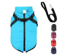 Furry King Dog Winter Coat, Furry Jacket for Dogs, Furry Dog Jacket with Harness, Pet Outdoor Jacket, Waterproof Windproof Dog Snow Jacket with Zipper, for Small Medium Large Dogs (5XL,Lake blue)
