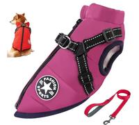 Furry King Dog Winter Coat, Furryking 3 In 1 Winter Jacket for Dogs, Dog Coat with Harness, Zippered Waterproof and Windproof Snow Jacket for Small, Medium and Large Dogs (Purple,S)