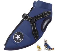 Furry King Dog Winter Coat, FurryKing 3 in 1 Winter Jacket, Windproof Dog Snow Jacket with Harness and Zipper for Small Medium Large Dogs/Cats (3XL,Dark Blue)
