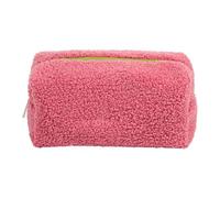 Furry Makeup Bag - Plush 19 x 9 x 9 cm | Large Capacity Toiletry And Cosmetic Organizer Pouch | Makeup Tools Holder For Women, Girlfriend, Wife Travel And Daily Use, Rosa, riferimento alla