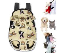 Furry Pawsy Carrier, 34 Style Furry Pawsy Cat Carrier, Pet Dog Carrier Front Chest Backpack, with Adjustable Comfortable Shoulder Straps, Breathable Mesh, Built-in Pet Lock, for Dog Cat (B09,M)