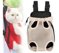 Furry Pawsy Carrier, Furry Pawsy Cat Carrier, Furry Pawsy Cat Backpack, Pet Travel Carrier, Dog Cat Backpack Carrier for Hiking Cycling, Comfortable Shoulder Straps, Adjustable (Khaki,S)