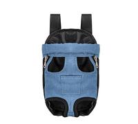 Furry Pawsy Carrier, Furry Pawsy Cat Carrier, Pet Carrier Backpack, Cat Carrier Bag with Leg Holes, Easy-fit Chest Carrier for Small Dogs Cats Puppies (Medium,B-Denim)