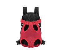 Furry Pawsy Carrier, Furry Pawsy Cat Carrier, Pet Carrier Backpack, Cat Carrier Bag with Leg Holes, Easy-fit Chest Carrier for Small Dogs Cats Puppies (Large,A-Red)