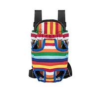 Furry Pawsy Carrier, Furry Pawsy Cat Carrier, Pet Carrier Backpack, Cat Carrier Bag with Leg Holes, Easy-fit Chest Carrier for Small Dogs Cats Puppies (X-Large,B-Colorful Stripes)
