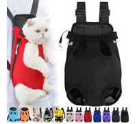 Furry Pawsy Cat Carrier, Furry Pawsy Carrier, Portable Pet Carrier Backpack, Adjustable Pet Front Cat Dog Carrier Backpack, Legs out, Easy-fit Chest Carrier for Small Dogs Cats (Black,XX-Large)