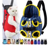 Furry Pawsy Cat Carrier, Furry Pawsy Carrier, Portable Pet Carrier Backpack, Adjustable Pet Front Cat Dog Carrier Backpack, Legs out, Easy-fit Chest Carrier for Small Dogs Cats (Blue-b,XX-Large)