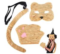 Furry Suit, Cute Cat Mask with Tail & Gloves, Simulation Therian Mask, Furry Costume for Halloween, Christmas, Party, MasqueradeFurry Suit
