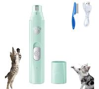 Furrybasics Silent Paw Pro, Rechargeable Electric Quiet Dog Nail Grinder, 2-Speed Rechargeable Pet Nail Trimmer, Painless Paws Grooming & Smoothing Tool for Pet, Water Proof (Green)