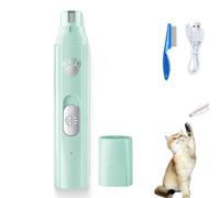 Furrybasics Silent Paw Pro, Rechargeable Electric Quiet Dog Nail Grinder, Furrybasics Paw Trimmer, Low-Noise Rechargeable Pet Shaver for Cats & Dogs (Green)