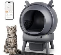 FurryKiddy Caja de arena automática de autolimpieza, caja de arena para gatos con control de aplicación, globo de 65 litros y sensores de seguridad duales, caja de arena robot, 1 rollo de bolsas de