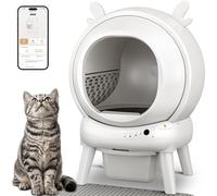 FurryKiddy Caja de arena automática de autolimpieza, caja de arena para gatos con control de aplicación, globo de 65 litros y sensores de seguridad duales, caja de arena robot, 1 rollo de bolsas de