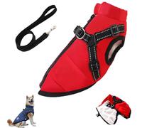 Furryking Dog Winter Coat/Furryking 3 in 1 Winter Jacket, Waterproof and Windproof Snow Zip-Up Dog Jacket, Coats for Small, Medium and Large Dogs (Red,Medium)