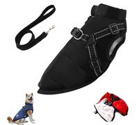 Furryking Dog Winter Coat/Furryking 3 in 1 Winter Jacket, Waterproof and Windproof Snow Zip-Up Dog Jacket, Coats for Small, Medium and Large Dogs (Black,3X-Large)