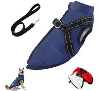 Furryking Dog Winter Coat/Furryking 3 in 1 Winter Jacket, Waterproof and Windproof Snow Zip-Up Dog Jacket, Coats for Small, Medium and Large Dogs (Blue,Large)