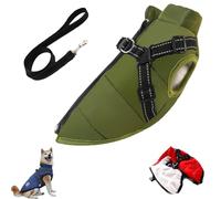 Furryking Dog Winter Coat/Furryking 3 in 1 Winter Jacket, Waterproof and Windproof Snow Zip-Up Dog Jacket, Coats for Small, Medium and Large Dogs (Green,5X-Large)
