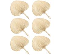 Furtryvl Abanico de mano de rafia, abanico manual de hojas de palma naturales, suministros de refrigeración de tejido de estilo chino para mujeres, bodas, exteriores, decoración de pared del hogar