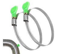 Furtryvl Abrazadera de manguera de secadora, 2 abrazaderas de conducto de aire de acero inoxidable, ajustable de 3.5 a 4.3 pulgadas, abrazadera de RV, abrazadera de accionamiento sin fin para asegurar