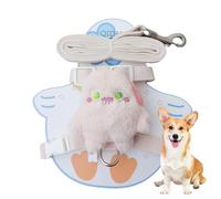 Furtryvl Arnés para perro, correa de seguridad de cuerda de tracción de plomo | Cuerda ajustable para pasear perros, mochila para perro, arnés de chaleco para perro con muñeca de felpa para perros