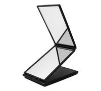 Furtryvl Espejos de 4 vías, espejo de maquillaje plegable portátil de escritorio, espejo de corte de pelo triple, espejos de tocador ajustables para cortar el cabello