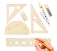 Furtryvl Kit de geometría matemática, transportador de herramientas de geometría Capibara, medidor transparente para aprender exámenes universitarios, arte, hogar, estudio, escritura, escuela, aula