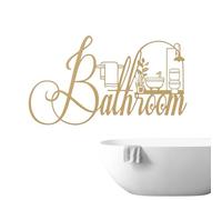 Furtryvl Letreros de baño divertidos, letrero recortado para puerta de baño, suministros de arte de pared vintage para el hogar, hotel, apartamento, entrada