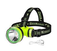 Furtryvl Linterna de cabeza de buceo, linterna de cabeza de buceo LED, linterna de cabeza subacuática, faro LED para natación, faro submarino impermeable, 2 modos de iluminación, luz de buceo para