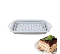 Furtryvl Molde de silicona para tartas, molde plegable para hornear, molde rectangular, antiadherente y fácil de liberar para tartas caseras, helados