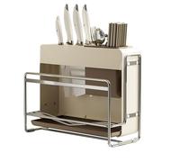 Furtryvl Soporte para utensilios de cocina - Soporte de bloque grande que ahorra espacio, organizador de cocina multiusos hueco impermeable para tapa de olla