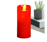 Furtryvl Velas sin llama de llama en movimiento, color rojo, vela parpadeante con batería, velas LED para exteriores, interiores, decoración de bodas, decoración del hogar