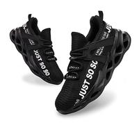 Furuian - Zapatos de seguridad para hombre y mujer, ligeros, transpirables, con punta de acero, zapatos de trabajo deportivos, Negro 2, 44 EU