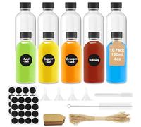 Furuising 10 Piezas 120ml Mini Botella Cristal, Pequeña Shots Botellitas, Riutilizzabile Mini Botellas de Cristal con Bolígrafo, Colgante, Embudo para Jengibre, Licor, Bebidas