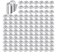 Furuising 120 Piezas Virolas de Aluminio, 3mm Bucle de Aluminio para Cable, Manguito de Bucle de Aluminio Dobles con Estuche para Cuerdas o Cables de 3mm