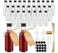 Furuising 28 Piezas Botellas Vacías para Licor 50ml, Reutilizable Mini Botellas Licor de Plástico, Mini Botellas Alcohol con de Rosca, Bolígrafo, Colgante, Embudo para Fiestas Bodas