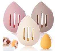 Furuising 3 Piezas Soporte Esponja Maquillaje, Silicona Estuche de Esponjas Maquillaje Cara, Reutilizable Beauty Blender Holder, Lavable Makeup Sponge Porta para Viajar