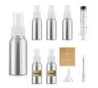 Furuising 5 Piezas Bote Spray Pulverizador de Aluminio, 30ML Niebla Fina Spray Bottle, Reutilizables Botellas de Spray de Vacío con 20ml Jeringa, Embudo para Agua, Cosméticos, Viajes, Limpieza