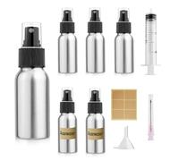 Furuising 5 Piezas Bote Spray Pulverizador de Aluminio, 30ML Niebla Fina Spray Bottle, Reutilizables Botellas de Spray de Vacío con 20ml Jeringa, Embudo para Agua, Cosméticos, Viajes, Limpieza