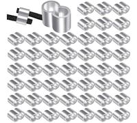 Furuising 50 Piezas Virolas de Aluminio, 8mm Bucle de Aluminio para Cable, Manguito de Bucle de Aluminio Dobles con Estuche para Cuerdas o Cables de 8mm
