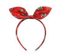 Furutonhe Diadema de lazo anudado de Navidad para mujer, disfraz de monstruo, accesorios para el cabello, color rojo
