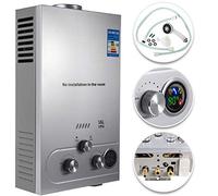 Furvveerr 16L Calentador de Agua a Gas LPG Calentador de Agua a Gas Butano 32KW Calentador de Agua de Gas Licuado de Petróleo sin Tanque,para Baño/Cocina/Autocaravana/Camping/Al Aire Libre etc.